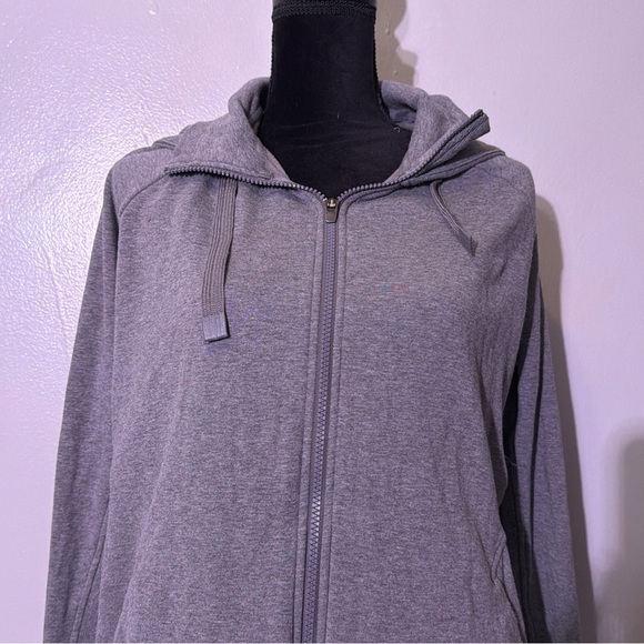 Athleta Triumph Hoodie Sweatshirt Womens Light Fog Grey - Picture 3 of 14